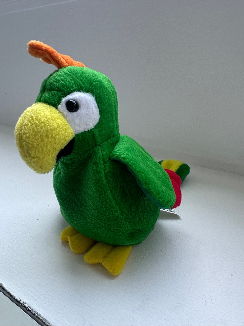 Bean Sprouts Wally Bird Parrot Plush Stuffed Animal Soft Toy Green Yellow 6”